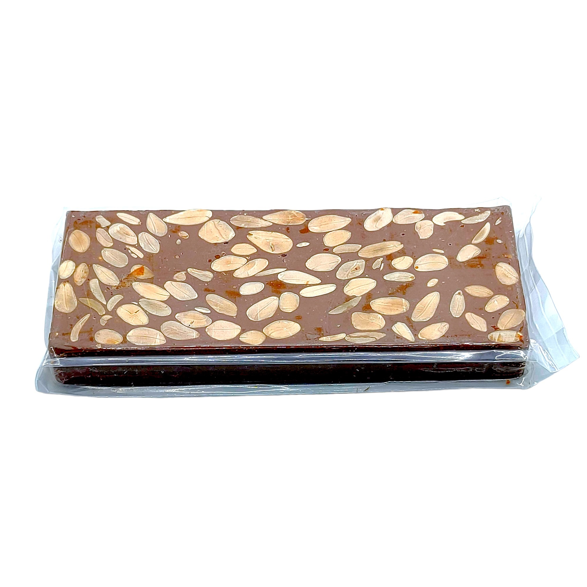Turron de chocolate con leche y almendras Marconas